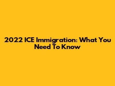 2022 ICE Immigration: What You Need To Know