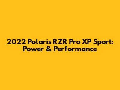 2022 Polaris RZR Pro XP Sport: Power & Performance