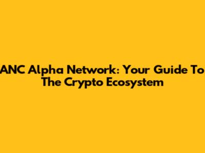 ANC Alpha Network: Your Guide To The Crypto Ecosystem