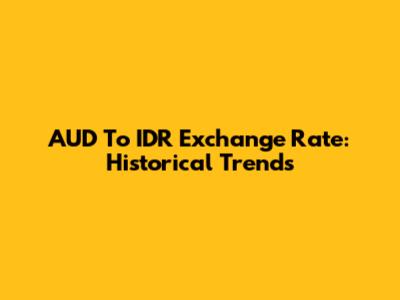 AUD To IDR Exchange Rate: Historical Trends