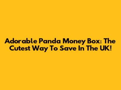 Adorable Panda Money Box: The Cutest Way To Save In The UK!