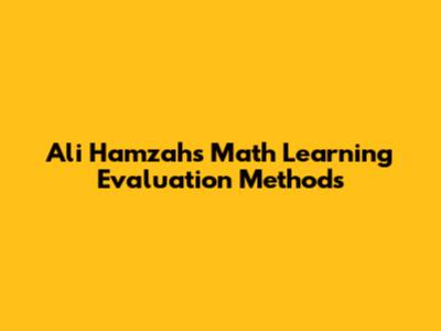 Ali Hamzah's Math Learning Evaluation Methods