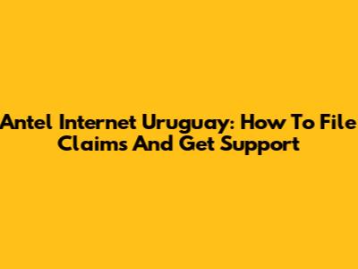Antel Internet Uruguay: How To File Claims And Get Support
