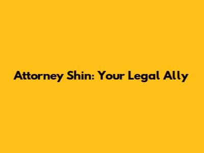 Attorney Shin: Your Legal Ally