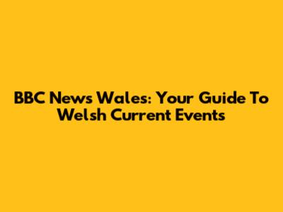 BBC News Wales: Your Guide To Welsh Current Events