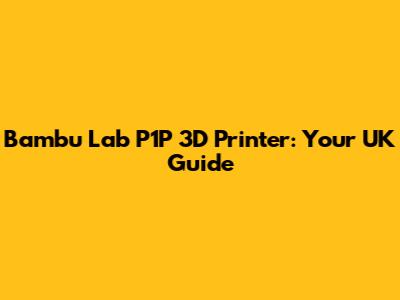 Bambu Lab P1P 3D Printer: Your UK Guide