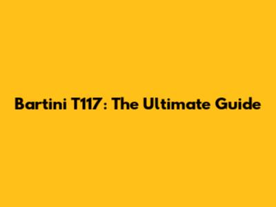 Bartini T117: The Ultimate Guide
