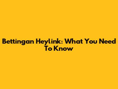 Bettingan Heylink: What You Need To Know