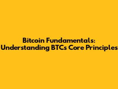 Bitcoin Fundamentals: Understanding BTC's Core Principles