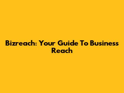 Bizreach: Your Guide To Business Reach