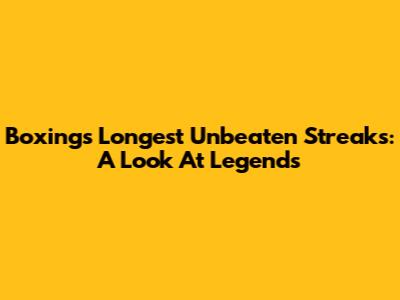 Boxing's Longest Unbeaten Streaks: A Look At Legends