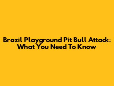 Brazil Playground Pit Bull Attack: What You Need To Know