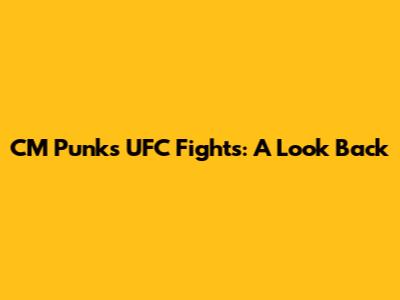 CM Punk's UFC Fights: A Look Back