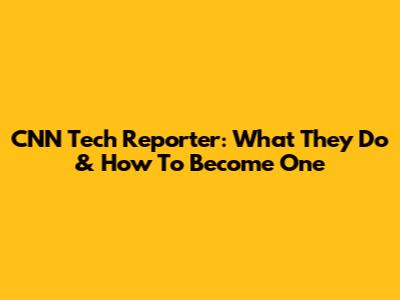 CNN Tech Reporter: What They Do & How To Become One