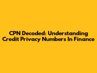 CPN Decoded: Understanding Credit Privacy Numbers In Finance