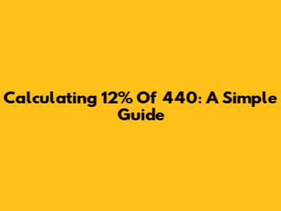 Calculating 12% Of 440: A Simple Guide