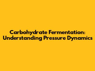 Carbohydrate Fermentation: Understanding Pressure Dynamics