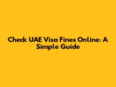 Check UAE Visa Fines Online: A Simple Guide
