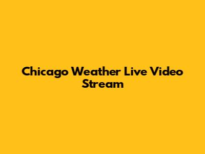 Chicago Weather Live Video Stream