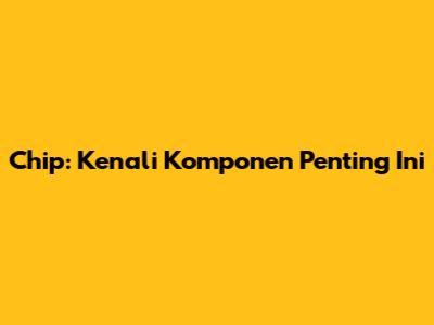 Chip: Kenali Komponen Penting Ini