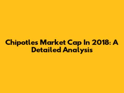Chipotle's Market Cap In 2018: A Detailed Analysis