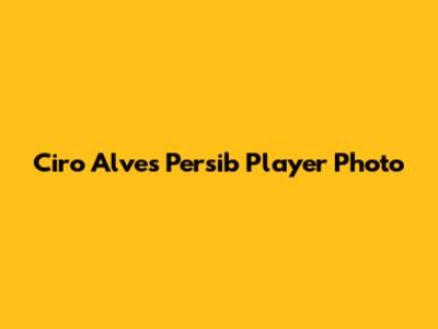 Ciro Alves Persib Player Photo