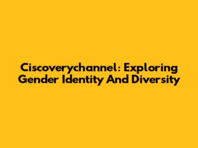 Ciscoverychannel: Exploring Gender Identity And Diversity