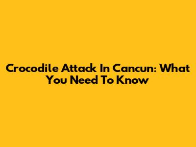 Crocodile Attack In Cancun: What You Need To Know