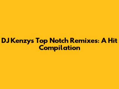 DJ Kenzy's Top Notch Remixes: A Hit Compilation