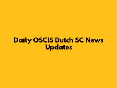Daily OSCIS Dutch SC News Updates