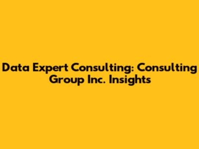 Data Expert Consulting: Consulting Group Inc. Insights