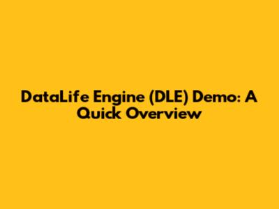 DataLife Engine (DLE) Demo: A Quick Overview