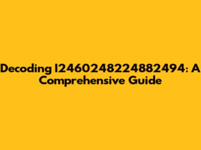 Decoding I2460248224882494: A Comprehensive Guide