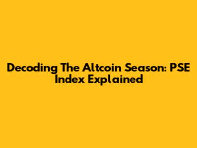 Decoding The Altcoin Season: PSE Index Explained