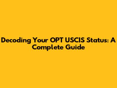 Decoding Your OPT USCIS Status: A Complete Guide