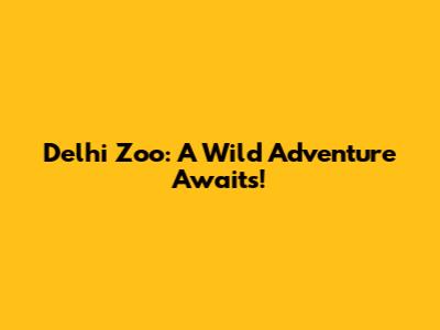 Delhi Zoo: A Wild Adventure Awaits!