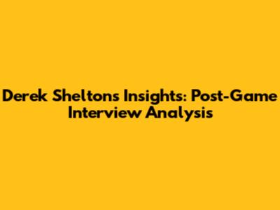 Derek Shelton's Insights: Post-Game Interview Analysis