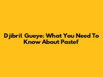 Djibril Gueye: What You Need To Know About Pastef