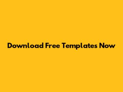 Download Free Templates Now