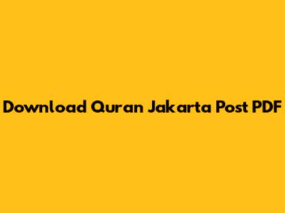 Download Quran Jakarta Post PDF