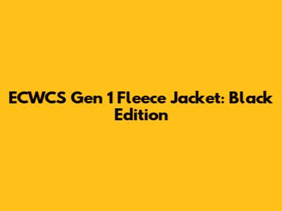 ECWCS Gen 1 Fleece Jacket: Black Edition