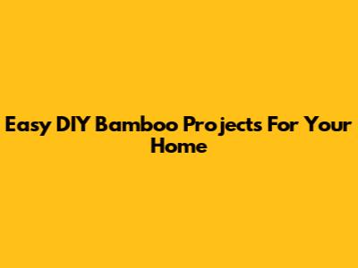 Easy DIY Bamboo Projects For Your Home