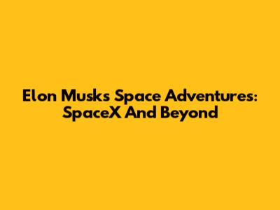 Elon Musk's Space Adventures: SpaceX And Beyond