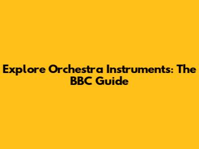 Explore Orchestra Instruments: The BBC Guide