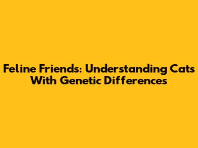 Feline Friends: Understanding Cats With Genetic Differences