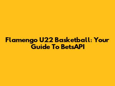 Flamengo U22 Basketball: Your Guide To BetsAPI