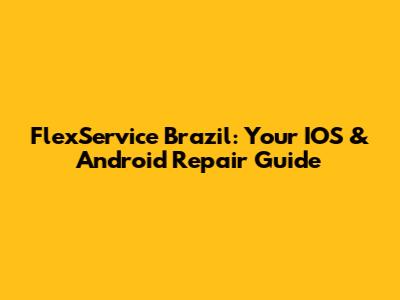 FlexService Brazil: Your IOS & Android Repair Guide