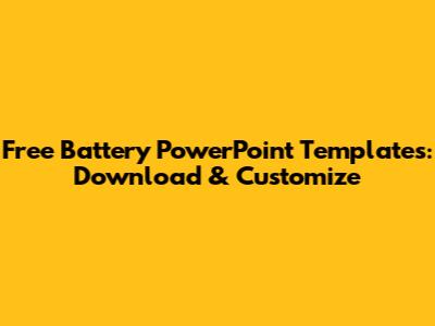 Free Battery PowerPoint Templates: Download & Customize