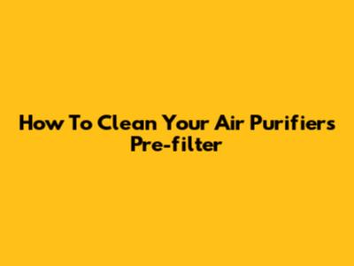 How To Clean Your Air Purifier's Pre-filter