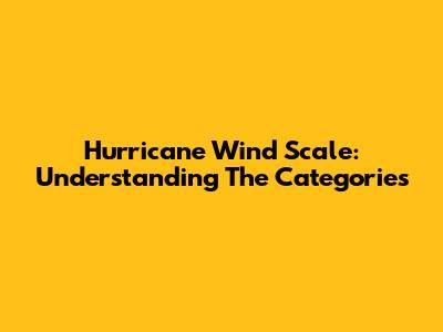Hurricane Wind Scale: Understanding The Categories